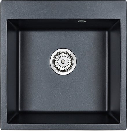 Мойка кухонная Paulmark Praktisch PM105152-BLM 51х52см, черный металлик 
