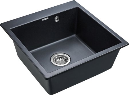 Мойка кухонная Paulmark Praktisch PM105152-BLM 51х52см, черный металлик 