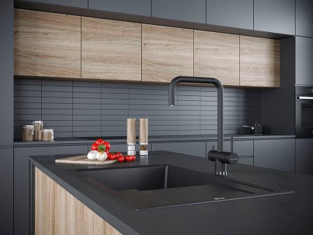 Смеситель Paulmark Wetter We213030-401 для кухонной мойки, антрацит 