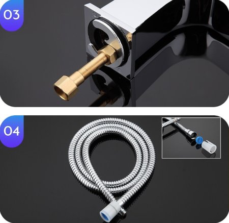 Смеситель для раковины Gappo G07 G1207 с гигиеническим душем Хром 