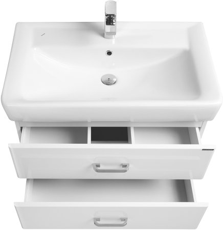 Тумба под раковину Aquaton Америна 76 1A137701AM010 подвесная Белая глянцевая 