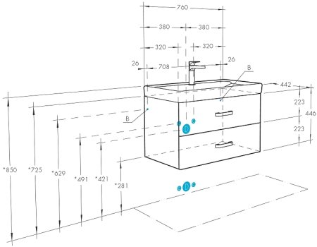 Тумба под раковину Aquaton Америна 76 1A137701AM010 подвесная Белая глянцевая 