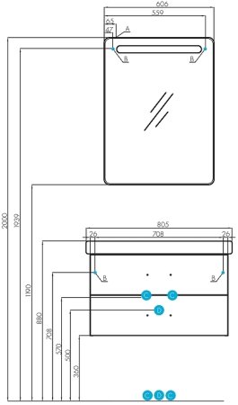 Тумба под раковину Aquaton Америна 76 1A137701AM010 подвесная Белая глянцевая 