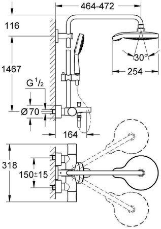 Душевая система Grohe Power and Soul Cosmopolitan 27907000 Хром 