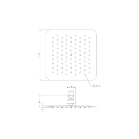 Верхний душ Omnires Ultra Slimline WGU220CR 