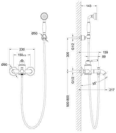 Смеситель Timo Arisa 5314/00Y chrome для ванны с душем 
