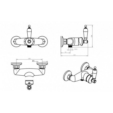 Смеситель для душа Boheme Vogue 224 Хром 
