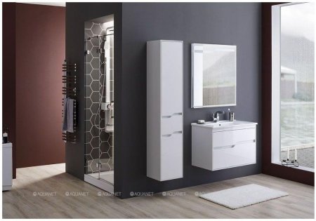 Шкаф-пенал для ванной Aquanet Модена 35 L белый глянец 