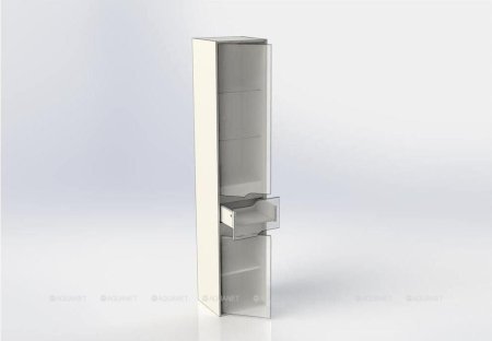 Шкаф-пенал для ванной Aquanet Модена 35 L белый глянец 