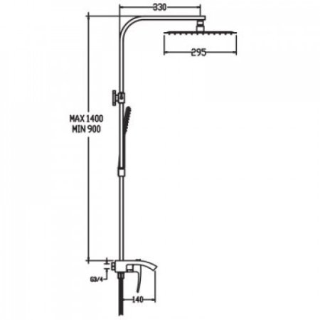Душевая система Faop A2411-21 хром 