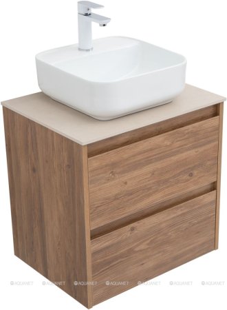 Тумба с раковиной Aquanet Nova Lite 60 дуб шоколадный (2 ящика) 