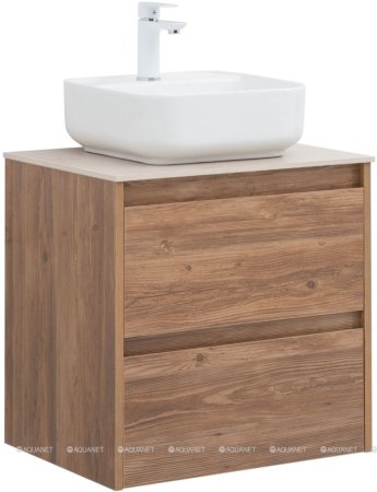 Тумба с раковиной Aquanet Nova Lite 60 дуб шоколадный (2 ящика) 