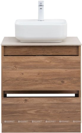 Тумба с раковиной Aquanet Nova Lite 60 дуб шоколадный (2 ящика) 