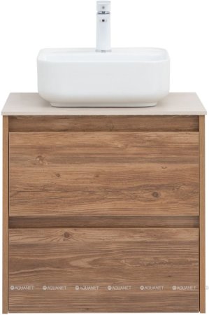 Тумба с раковиной Aquanet Nova Lite 60 дуб шоколадный (2 ящика) 