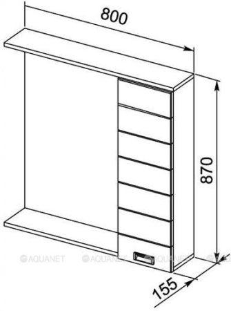 Зеркало-шкаф Aquanet Доминика 80 LED белый 