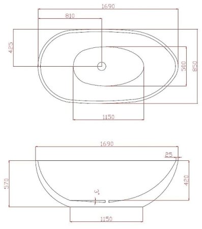 Акриловая ванна Azario Leeds 170x85 LEE17085 без гидромассажа 