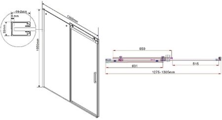 Душевая дверь Vincea Como VPS-1C130CLB 130 профиль Черный стекло прозрачное 