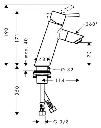 Смеситель Hansgrohe Talis 32053000 для раковины 