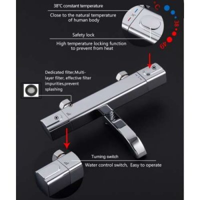 Смеситель для ванной с термостатом Gappo G3291 Хром 