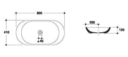Раковина Disegno Ceramica Ovo OV08040001 