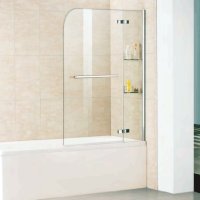 Шторка на ванну WeltWasser WW100 D2AK 100 с полотенцедержателем и полками 10000001237 профиль Хром стекло прозрачное