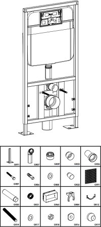 Система инсталляции для унитазов SantiLine SL-03 с кнопкой смыва 