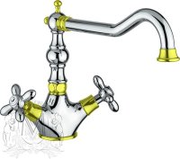 Смеситель для кухонной мойки Migliore Princeton Plus ML.CUC-8051.CRDO хром/золото