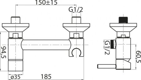 Смеситель Cezares CZR-DA3-01 для гигиенического душа, хром 