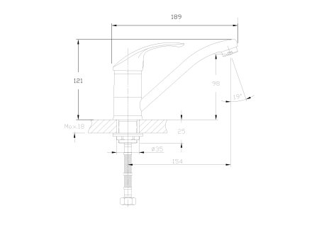 Смеситель для кухни гайка HAIBA HB4336-K 