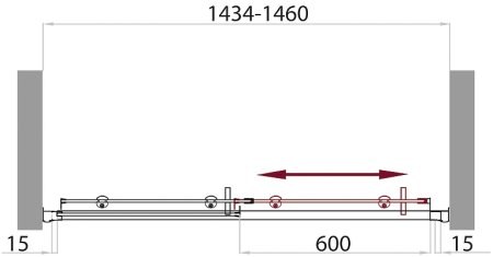 Душевая дверь BelBagno Uno 145 UNO-BF-1-145-M-Cr профиль Хром стекло матовое 