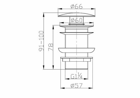 Донный клапан BelBagno BB-SC-CRM Сlick-Сlack Хром 