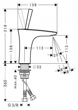 Смеситель Hansgrohe PuraVida 15074000 для раковины 