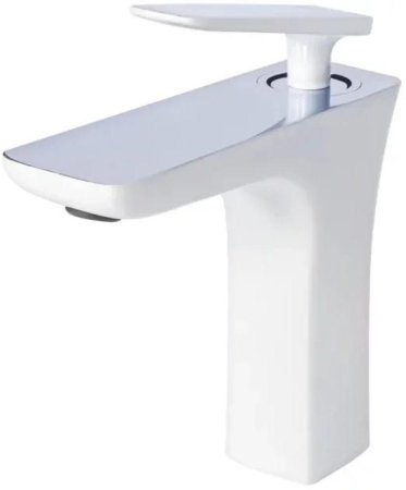 Смеситель для раковины Grocenberg GB1001NWC, белый/хром 