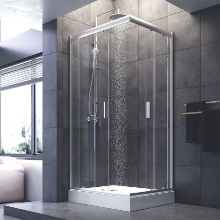 Душевой уголок AM.PM Gem 100х80 W90G-404-100280-MT профиль Хром матовый стекло прозрачное 