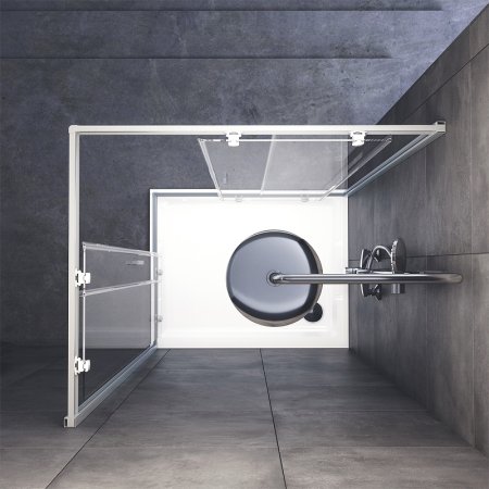 Душевой уголок AM.PM Gem 100х80 W90G-404-100280-MT профиль Хром матовый стекло прозрачное 