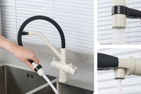 Смеситель для кухни Gappo G4398-81 Белый Черный 