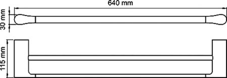 Полотенцедержатель WasserKRAFT Elbe K-7240 двойной 