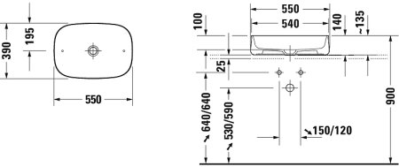Раковина-чаша Duravit Zencha 55 2373550079 Белая 