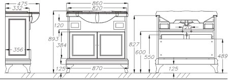 Тумба под раковину Opadiris Борджи 85 00-00006743 Светлый орех 
