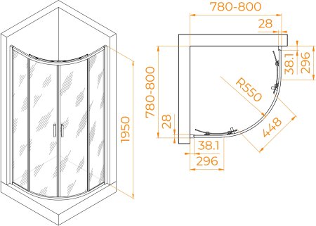 Душевой уголок RGW PA-52 800x800 