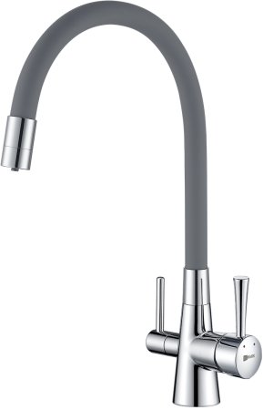 Смеситель для кухни Lemark Comfort с подключением к фильтру с питьевой водой (LM3075C-Gray) 