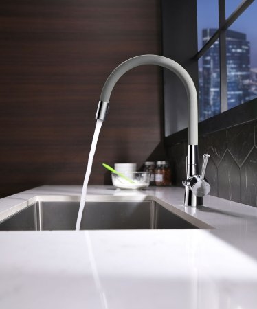 Смеситель для кухни Lemark Comfort с подключением к фильтру с питьевой водой (LM3075C-Gray) 