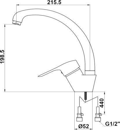 Смеситель для кухни Kaiser City 21544 Silver Серебро 
