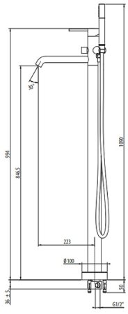 Смеситель для ванны Gattoni Circle Two 9108/91BO Белый матовый 