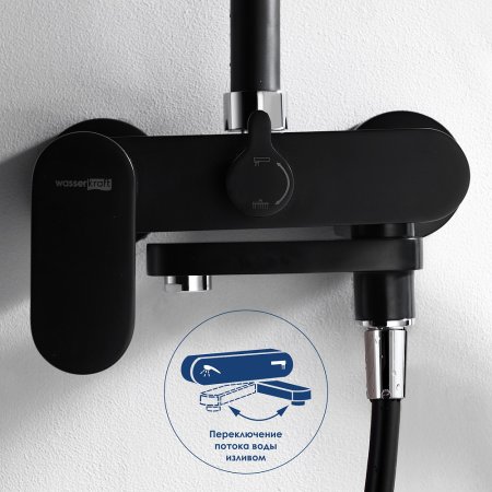 Душевая стойка WasserKRAFT Elbe A17401 черная 