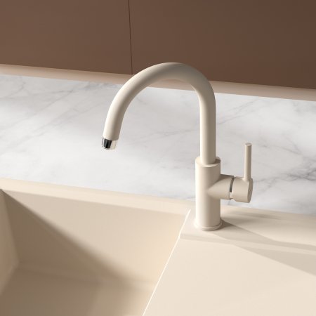 Смеситель для кухни Lemark COMFORT с подключением к фильтру питьевой воды, цвет: шампань (LM3073PSH) 