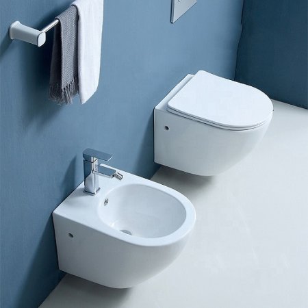 Унитаз CeramaLux CL2196-1 подвесной Белый с сиденьем Микролифт 