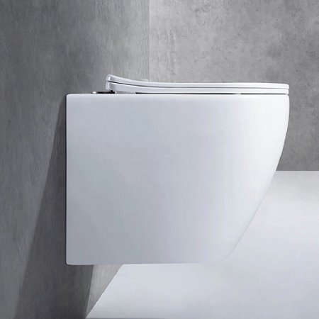 Унитаз CeramaLux CL2196-1 подвесной Белый с сиденьем Микролифт 