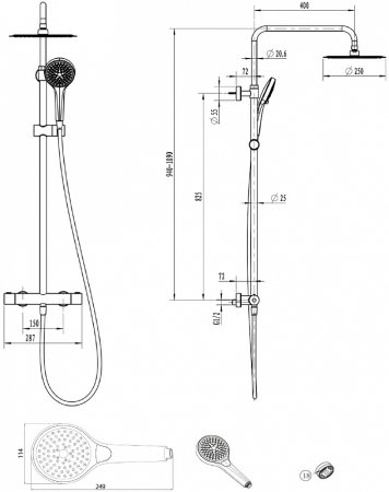 Душевая стойка Villeroy & Boch Embrace Plus TVS1082500361 