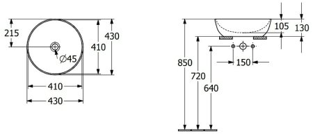 Раковина-чаша Villeroy&Boch Artis 43 41794301 Альпийский белый 
